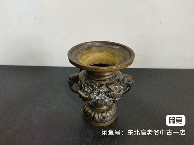 古玩陶瓷日本黃銅花觚拍賣，當(dāng)前價(jià)格2899元