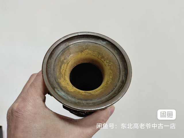 古玩陶瓷日本黃銅花觚拍賣，當(dāng)前價(jià)格2899元