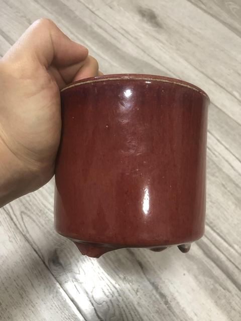 古玩陶瓷鈞紅釉筒式爐真品鑒賞圖