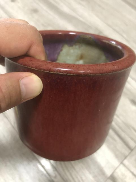 古玩陶瓷鈞紅釉筒式爐真品鑒賞圖