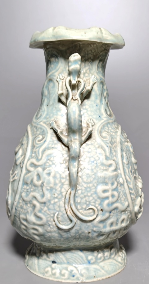 古玩陶瓷青白釉瓶真品鑒賞圖