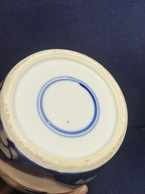 古玩陶瓷青花留白梅紋開光花鳥紋罐拍賣，當(dāng)前價格2580元