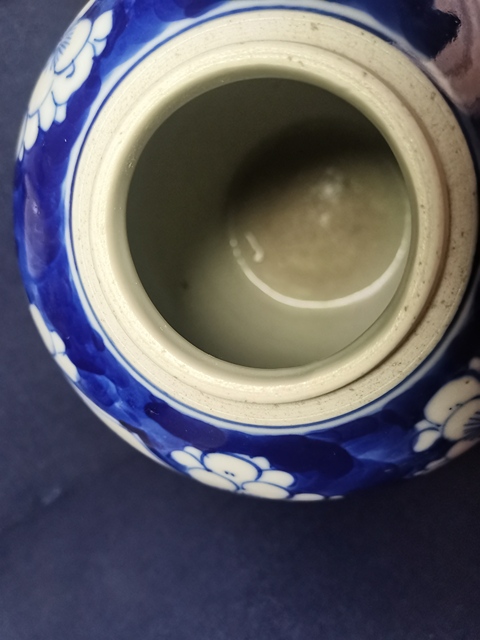古玩陶瓷青花留白梅紋開光花鳥紋罐拍賣，當(dāng)前價格2580元