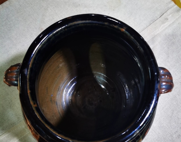 古玩陶瓷金元時期黑釉線條雙耳罐真品鑒賞圖
