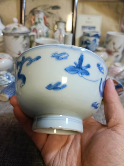 古玩陶瓷青花螭龍紋茶碗真品鑒賞圖