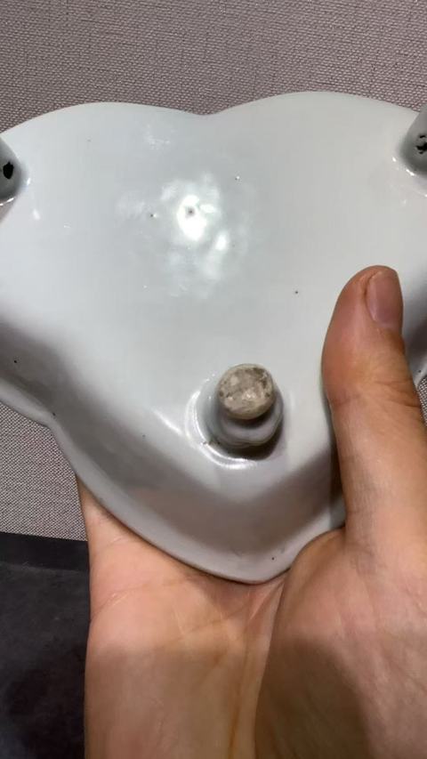 古玩陶瓷日本明治青花飛黃騰達圖三足洗真品鑒賞圖