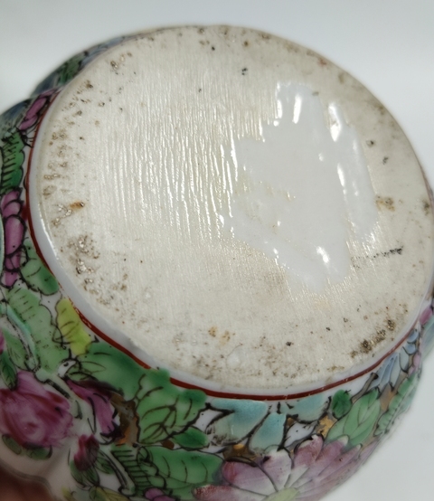 古玩陶瓷廣彩花鳥紋花囊真品鑒賞圖