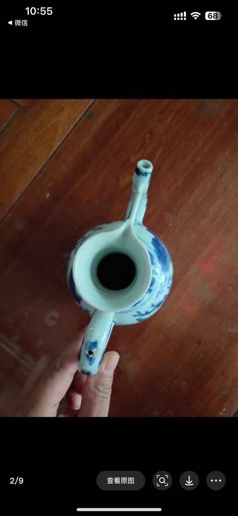古玩陶瓷青花人物故事紋執壺真品鑒賞圖