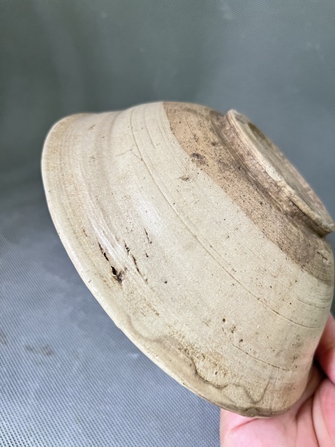 古玩陶瓷磁州窯白地黑彩茶碗真品鑒賞圖