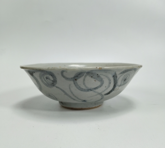 古玩陶瓷青花螺旋紋茶碗真品鑒賞圖