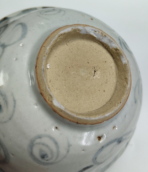 古玩陶瓷青花螺旋紋茶碗真品鑒賞圖