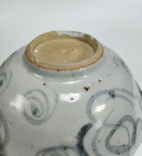 古玩陶瓷青花螺旋紋茶碗真品鑒賞圖