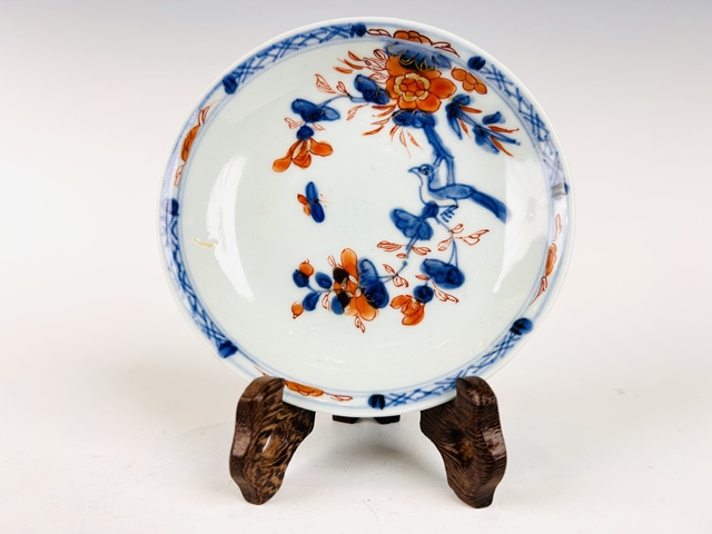 古玩陶瓷清康熙·青花礬紅花鳥杯碟拍賣，當前價格1000元