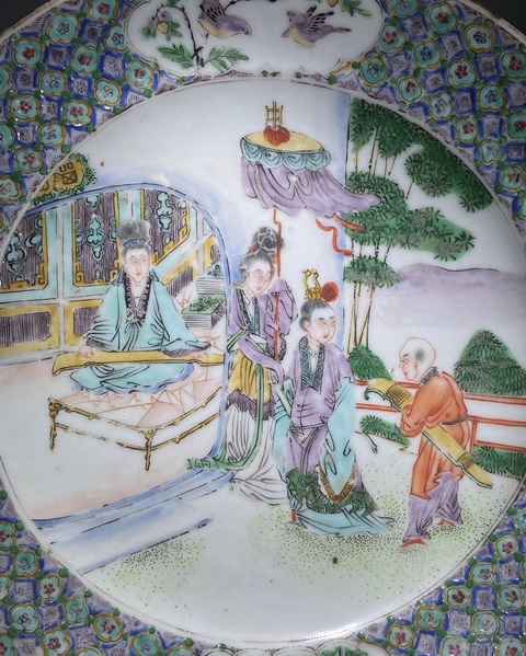 古玩陶瓷咸豐五彩人物故事紋盤拍賣,當前價格2800元
