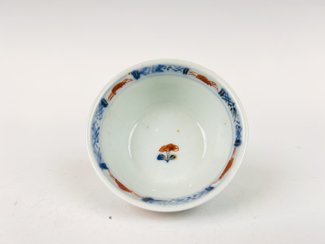 古玩陶瓷清康熙·礬紅描金青花花鳥杯碟真品鑒賞圖
