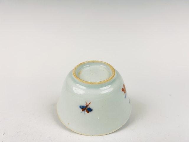 古玩陶瓷清康熙·礬紅描金青花花鳥杯碟真品鑒賞圖