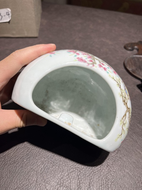 古玩陶瓷粉彩洗真品鑒賞圖