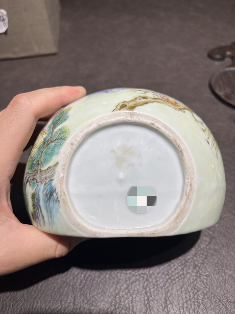 古玩陶瓷粉彩洗真品鑒賞圖