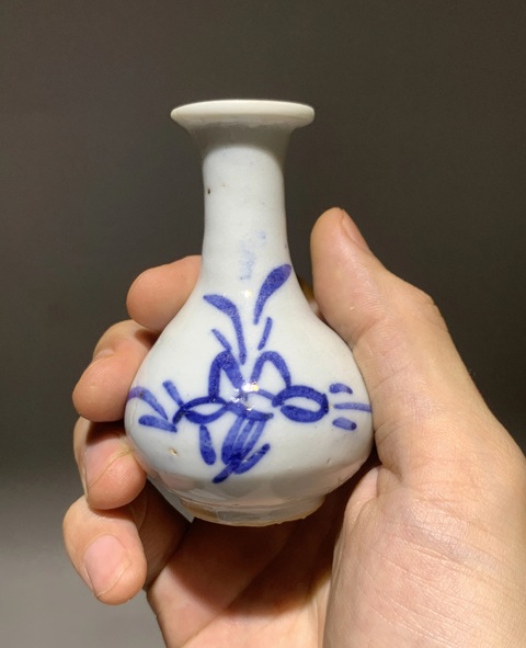 古玩陶瓷青花花卉紋玉壺春瓶真品鑒賞圖