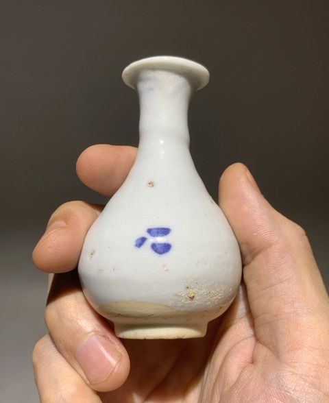 古玩陶瓷青花花卉紋玉壺春瓶真品鑒賞圖