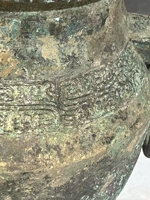 古玩銅器獸目交連紋銅罐真品鑒賞圖