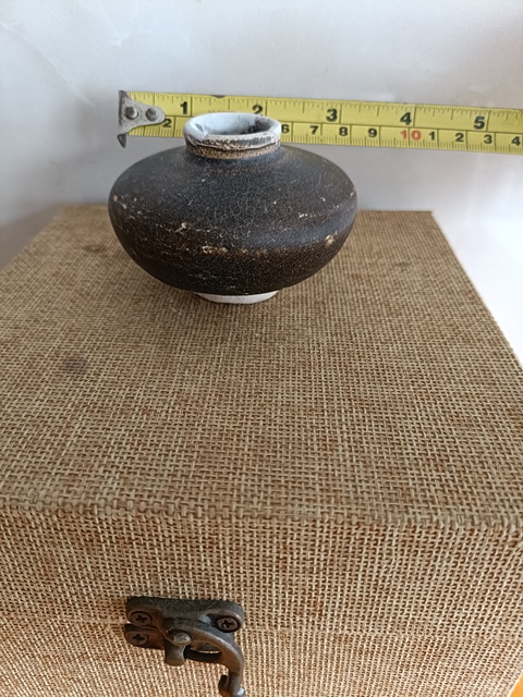 古玩陶瓷吉州窯褐釉水盂真品鑒賞圖