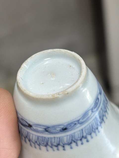 古玩陶瓷青花仰蓮紋紋杯真品鑒賞圖