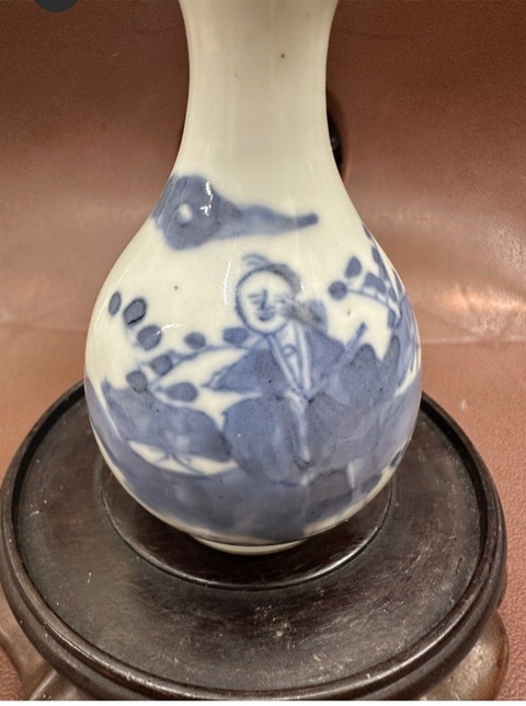 古玩陶瓷青花人物故事紋玉壺春瓶真品鑒賞圖