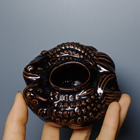 古玩陶瓷晚清?磁州窯雙魚水呈拍賣,當前價格1200元