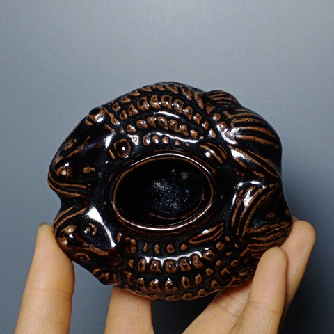 古玩陶瓷晚清?磁州窯雙魚水呈拍賣,當前價格1200元