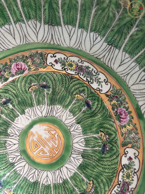 古玩陶瓷廣彩百財蝴蝶紋潘趣碗真品鑒賞圖