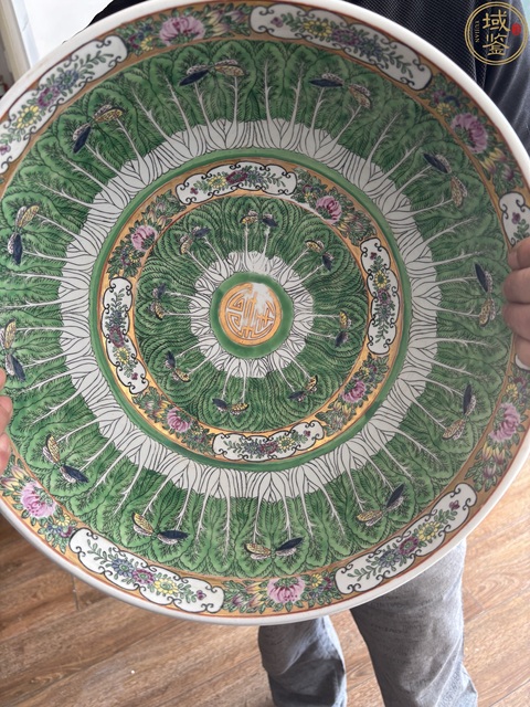 古玩陶瓷廣彩百財蝴蝶紋潘趣碗真品鑒賞圖