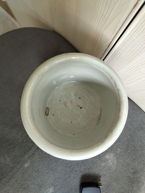 古玩陶瓷豆青釉幾何紋香爐真品鑒賞圖