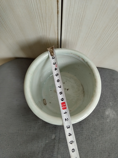 古玩陶瓷豆青釉幾何紋香爐真品鑒賞圖