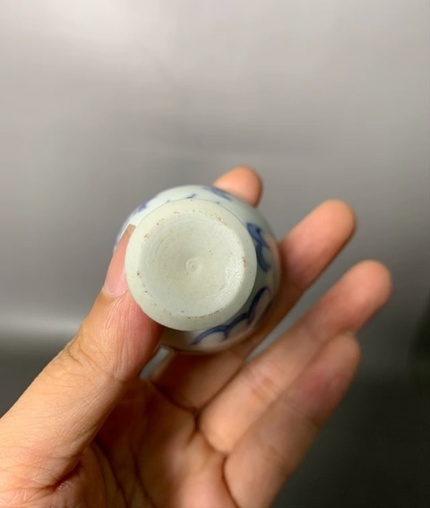 古玩陶瓷日本明治青花龍紋高足杯真品鑒賞圖