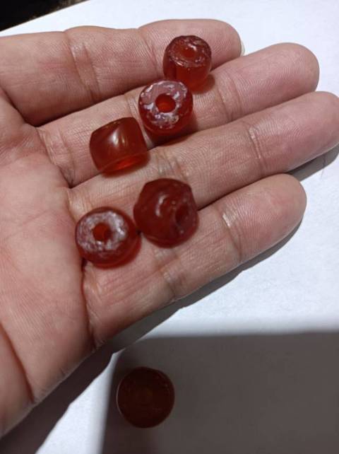 古玩玉器仿西周瑪瑙珠真品鑒賞圖