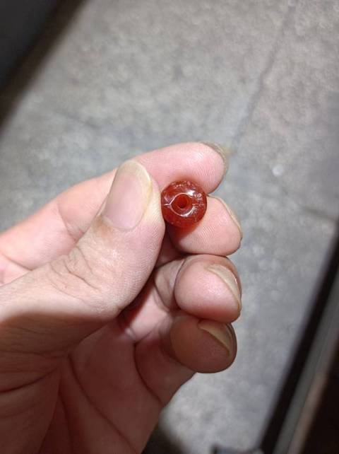古玩玉器仿西周瑪瑙珠真品鑒賞圖