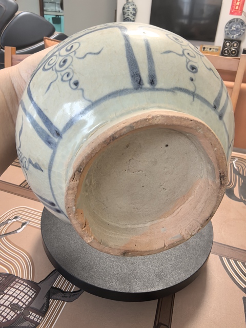 古玩陶瓷元代·青花蓮花紋玉壺春瓶 真品鑒賞圖