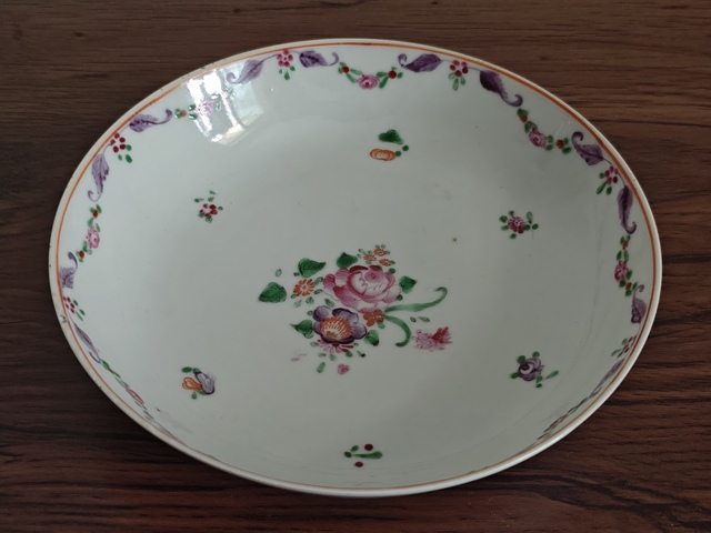 古玩陶瓷清乾隆.廣彩花卉紋盤拍賣,當前價格1900元