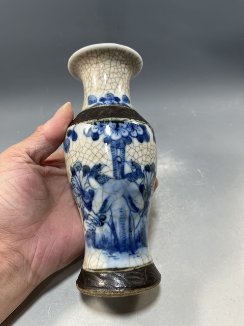 古玩陶瓷【清晚】哥釉青花花鳥紋觀音瓶【傳世佳品】【收藏珍品】拍賣,當前價格0元