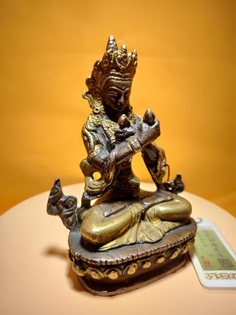 古玩銅器清代藏傳銅鎏金金剛總持佛珍品,聞德評級拍賣,當前價格48000元
