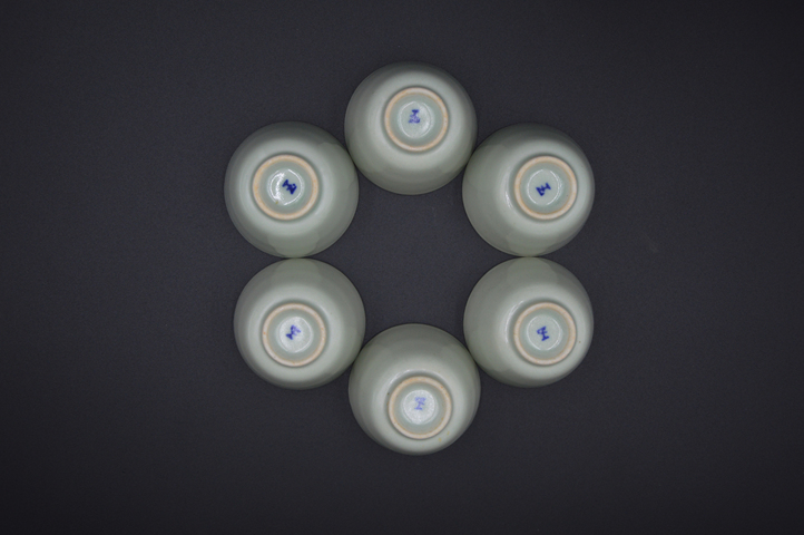 古玩陶瓷豆青釉玉字底杯拍賣，當前價格420元