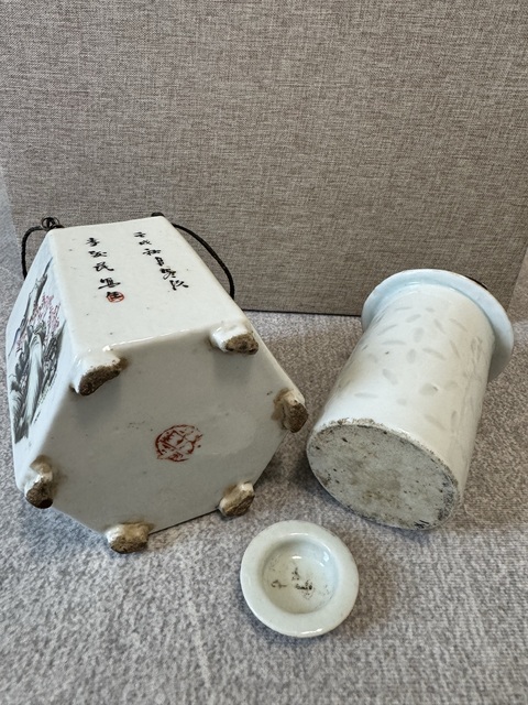 古玩陶瓷淺絳彩山水人物溫酒壺拍賣,當前價格5500元