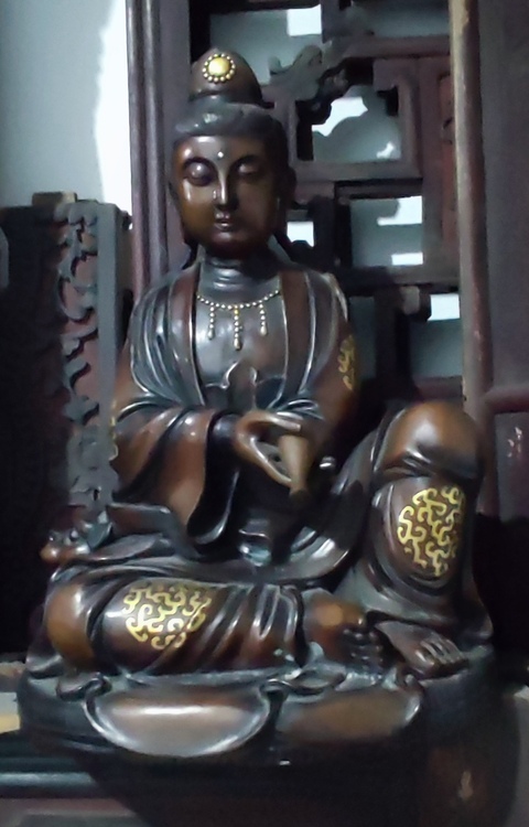 古玩字畫銅大自在觀音坐像拍賣，當前價格39998元