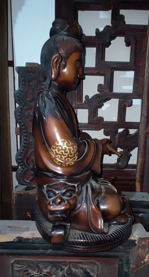 古玩字畫銅大自在觀音坐像拍賣，當前價格39998元