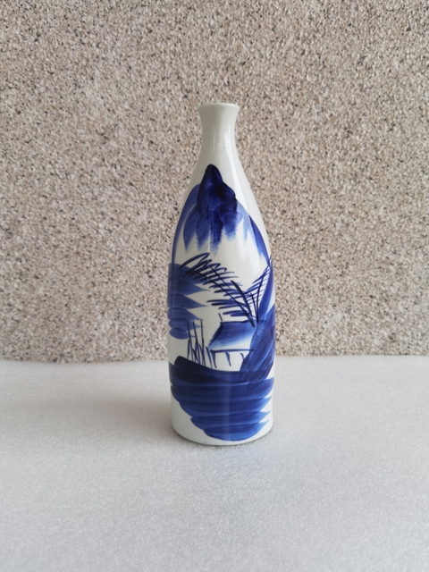 古玩陶瓷山水紋青花瓶拍賣,當前價格450元