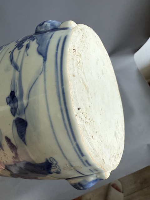 古玩陶瓷明天啟青花山水高士圖三足爐真品鑒賞圖