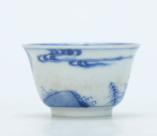 古玩陶瓷青花杯真品鑒賞圖