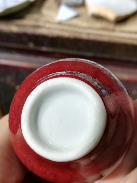 古玩陶瓷紅釉葫蘆瓶真品鑒賞圖