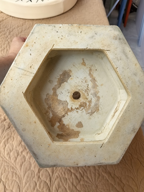古玩陶瓷清中早·青花高士人物紋六方花盆 真品鑒賞圖